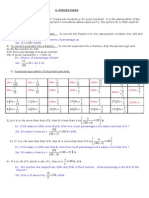 PERCENTAGES INTRODUCTION: The Term "Percent" Means Per Hundred or