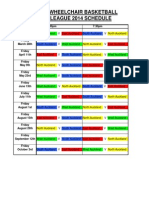 2014 League Schedule