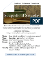 Souperbowl Saturday: Call 842 1993 To Reserve Your Ticket