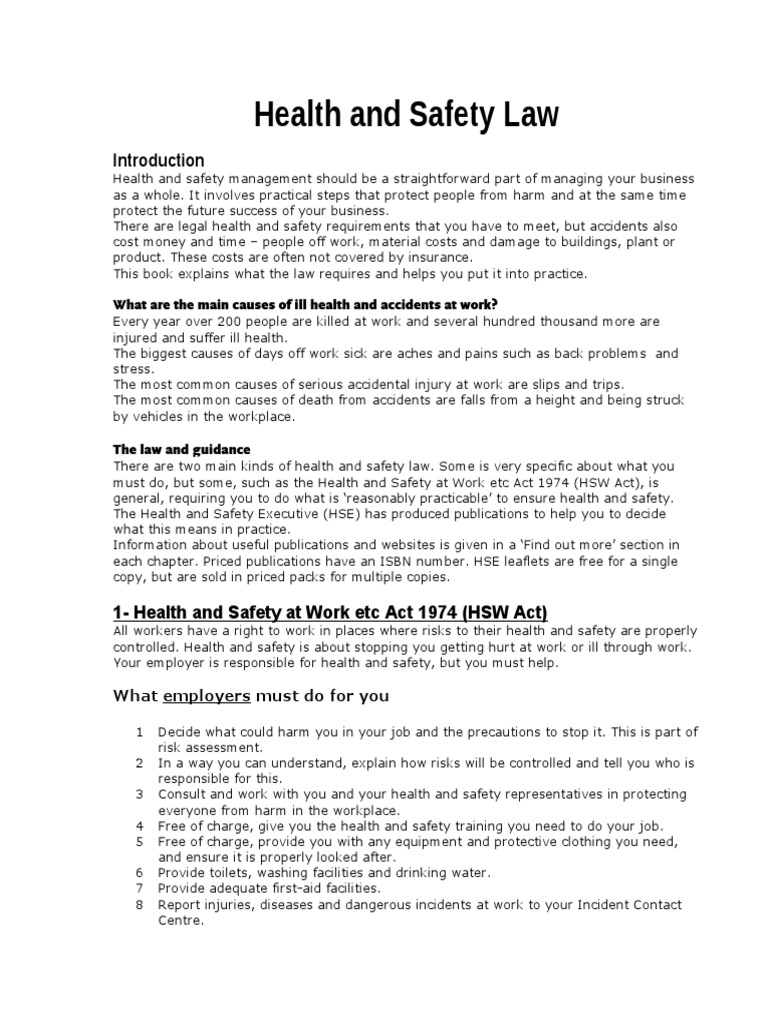 LO!-1-Health and Safety Regulations | PDF | Hearing Loss | Occupational ...