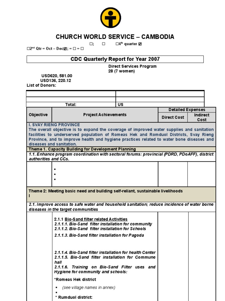 2ndQ - Direct Services Program Report Final Edit | PDF | Food Security ...
