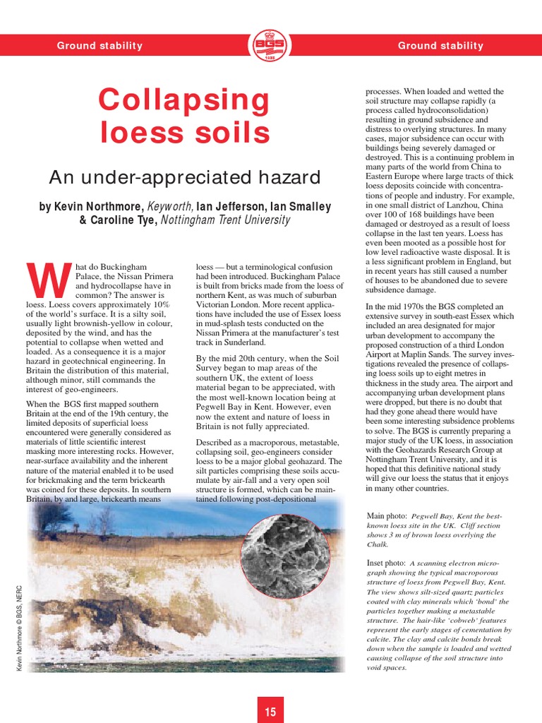 Collapsing Loess Soil - An Under-Appreciated Hazard (Earthwise Magazine ...