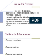 Clasificación y tipos de procesos industriales