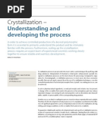 Crystallization - : Understanding and Developing The Process