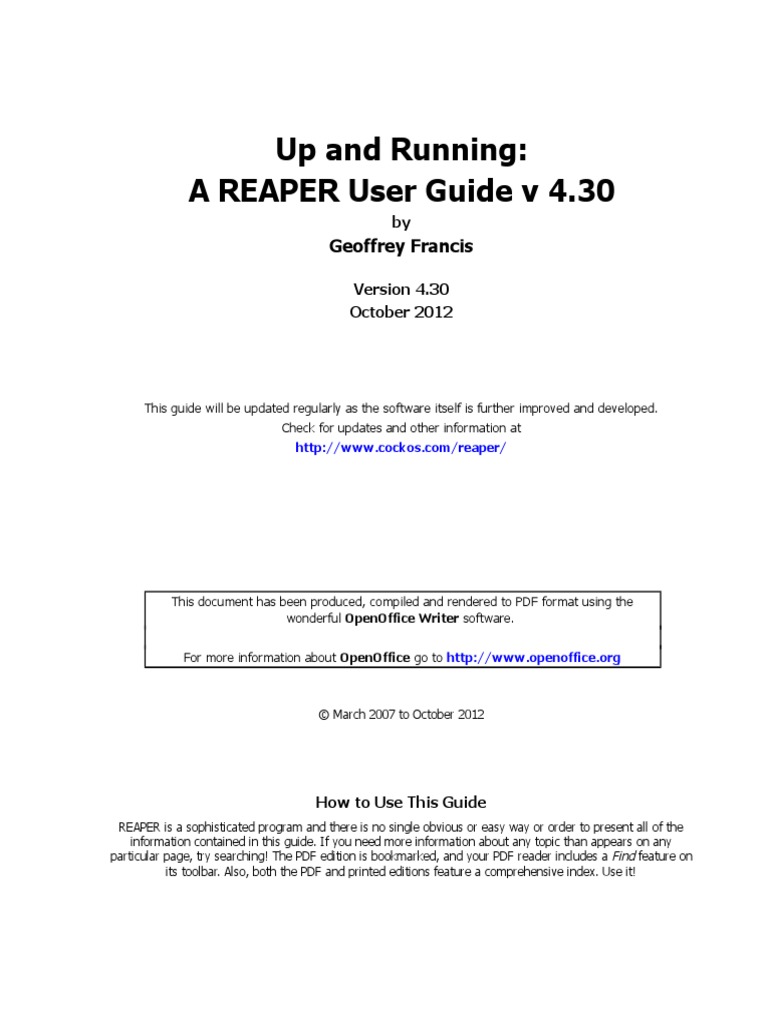 Reaper User Guide 430 C | PDF | Portable Document Format | Computer File