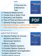 Reynolds Number, Laminar Flow, Turbulent Flow and Energy Losses Due To Friction