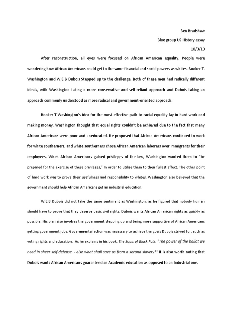 w e b dubois essay