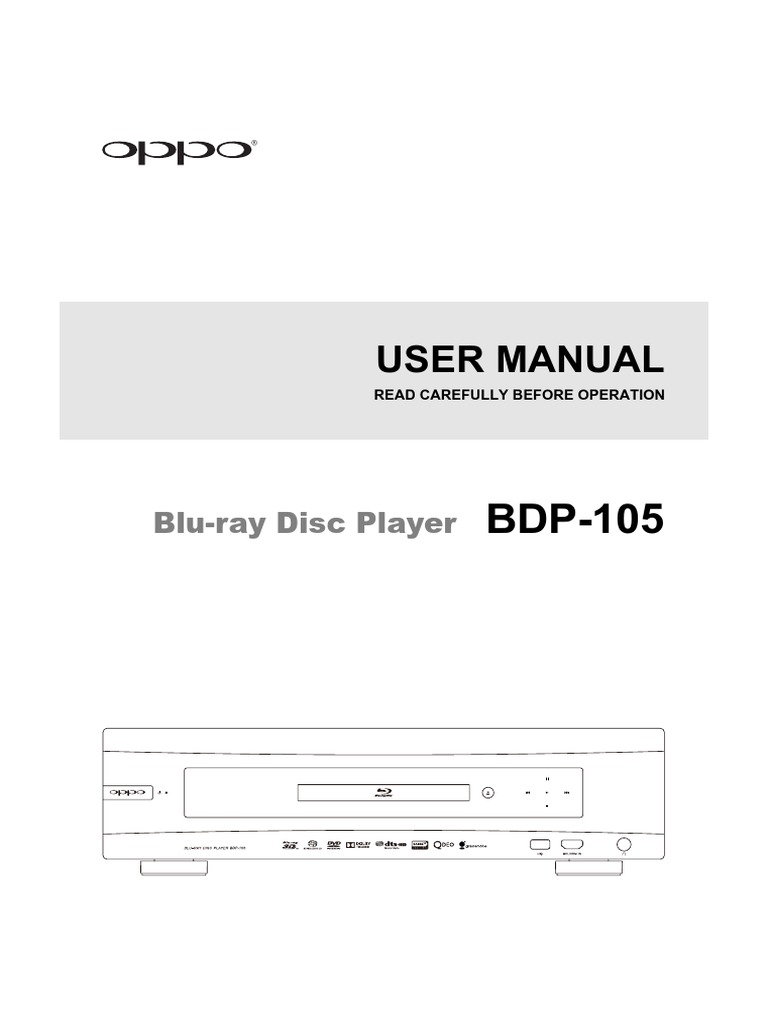 User Manual: Blu-ray Disc Player