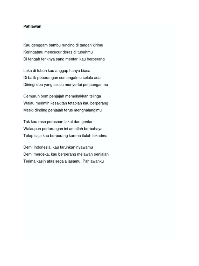 Geguritan Tema Kemerdekaan