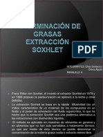 Determinación de Grasas Extracción Soxhlet