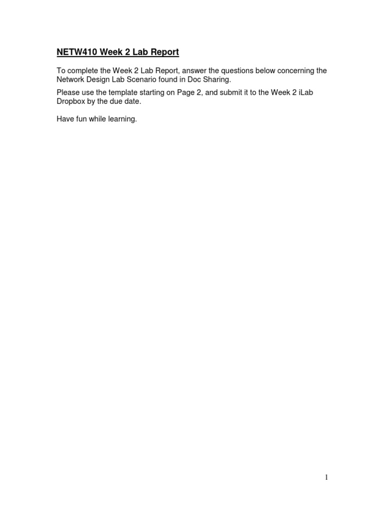 Documents - Netw410 Week 2 Lab Report | PDF