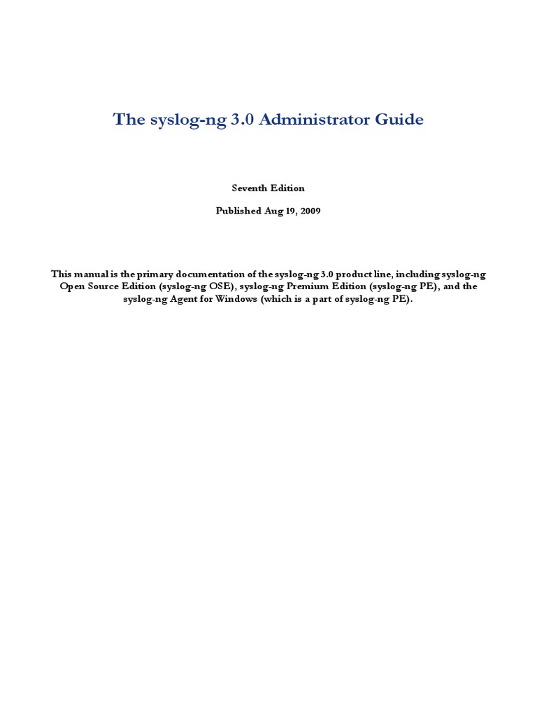 Syslog NG v3.0 Guide Admin en | PDF | Microsoft Sql Server | Ibm System I