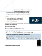 SAP Manual for UD Reversal Requirements and Inspection Lot Creation