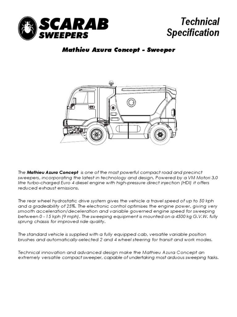 Mathieu Azura Concept Sweeper Specs | PDF | Transmission (Mechanics ...