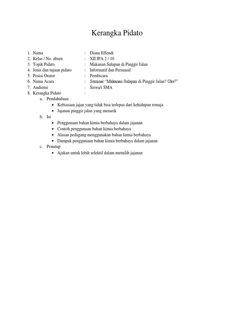 Kerangka Pidato  PDF