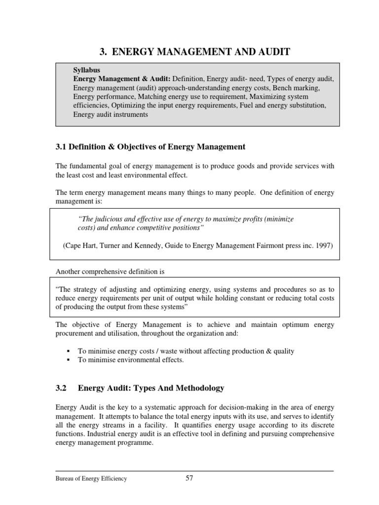 Energy Management and Audit Overview | PDF