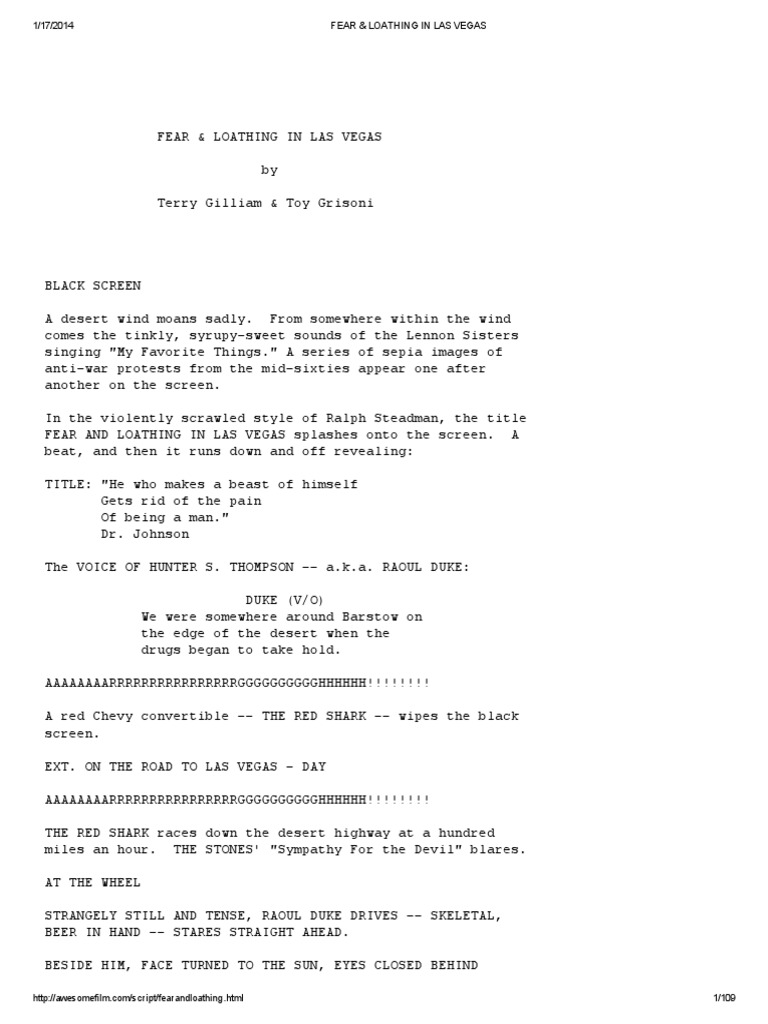 Fear and Loathing Script PDF PDF Military Aviation Military Aircraft