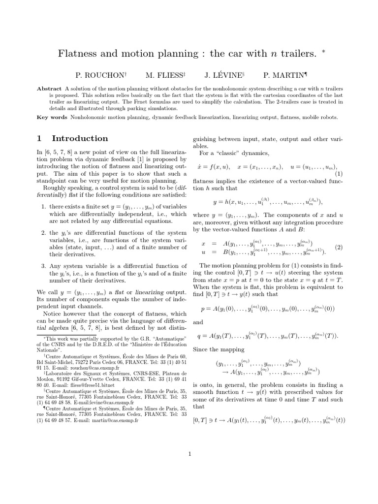 Motion Planning for Cars with Trailers | PDF | Curvature ...