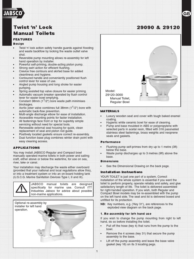 Manual Toilet Jabsco PDF