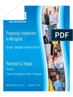 Financing Investment in Mongolia 2009