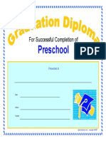 Preschool: For Successful Completion of