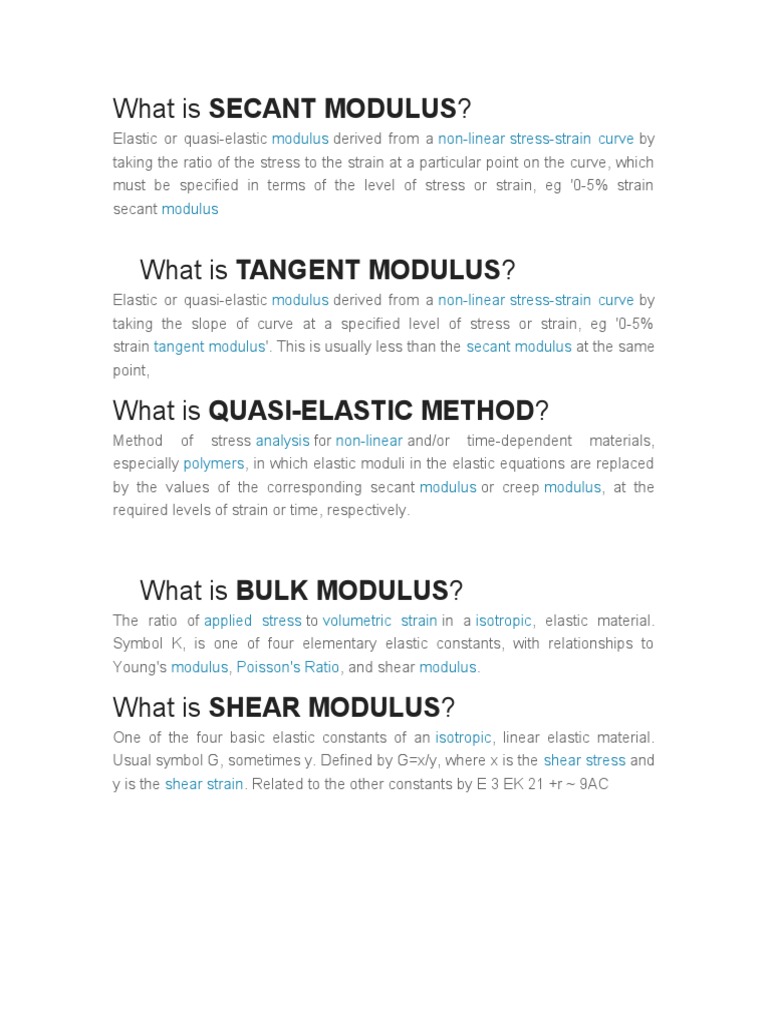 What Is Secant Modulus? | PDF