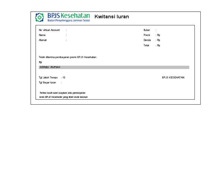 BPJS Kesehatan Kwitansi Iuran