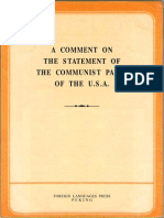 A COMMENT ON THE STATEMENT OF THE COMMUNIST PARTY OF THE U.S.A.  