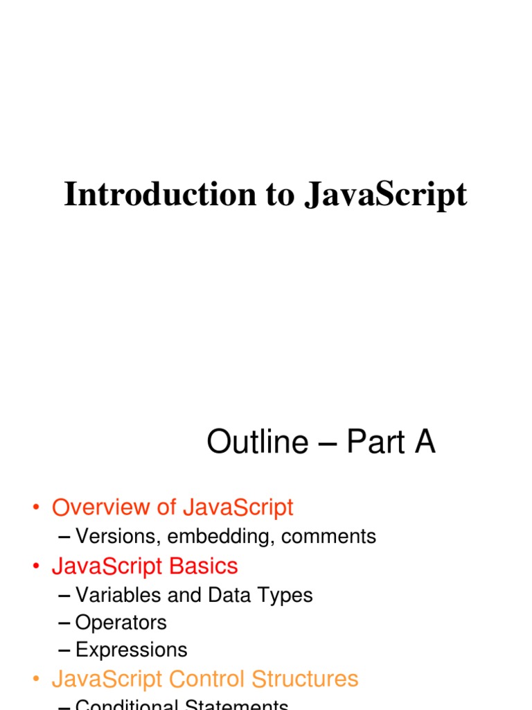 Intro To JavaScript | PDF | Java Script | Scripting Language