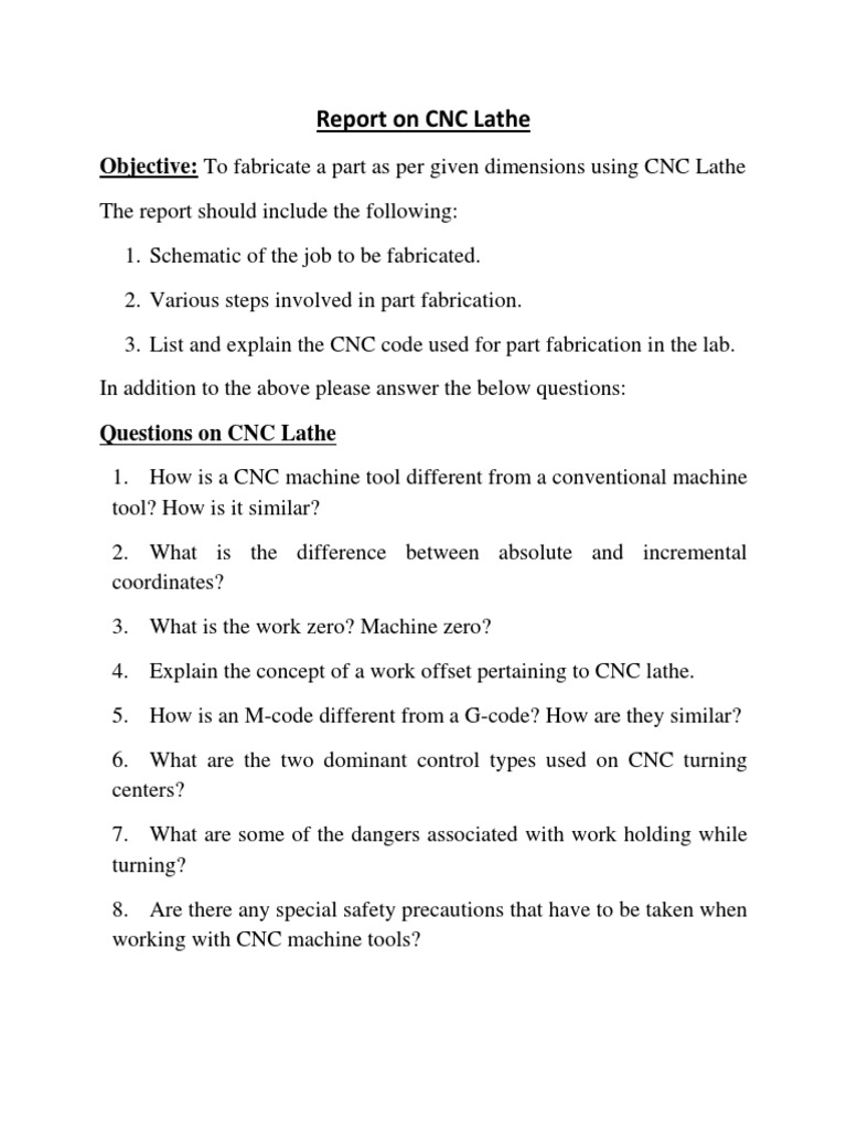 CNC Lathe Fabrication Report | PDF