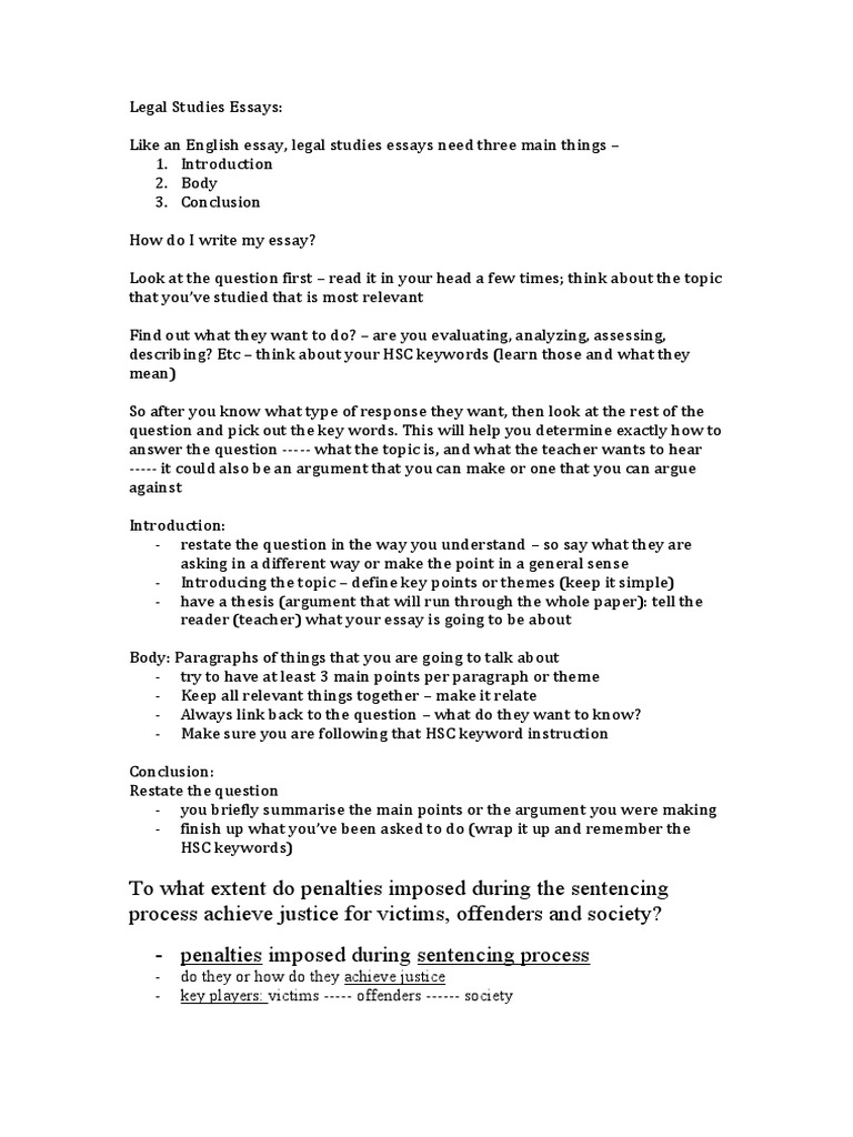 How To Write A Legal Essay | PDF | Victimology | Crime & Violence