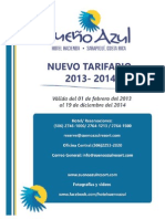 SUEÃ‘O AZUL Tarifario 2013-2014