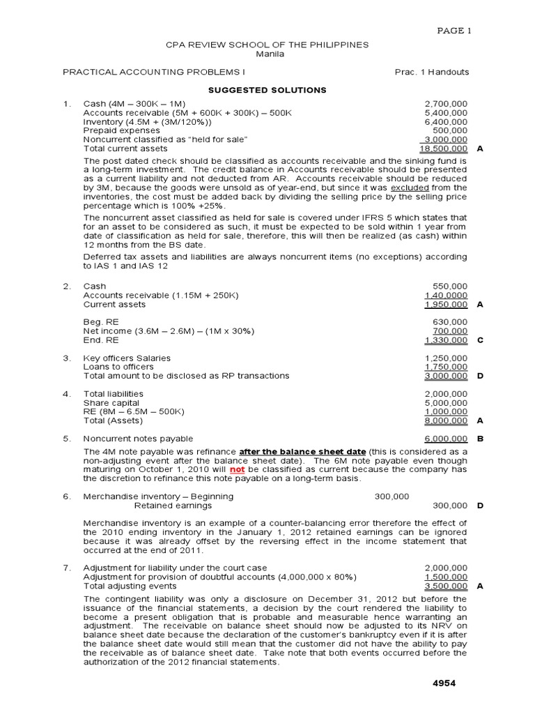 Suggested Solutions | PDF | Balance Sheet | International Financial ...