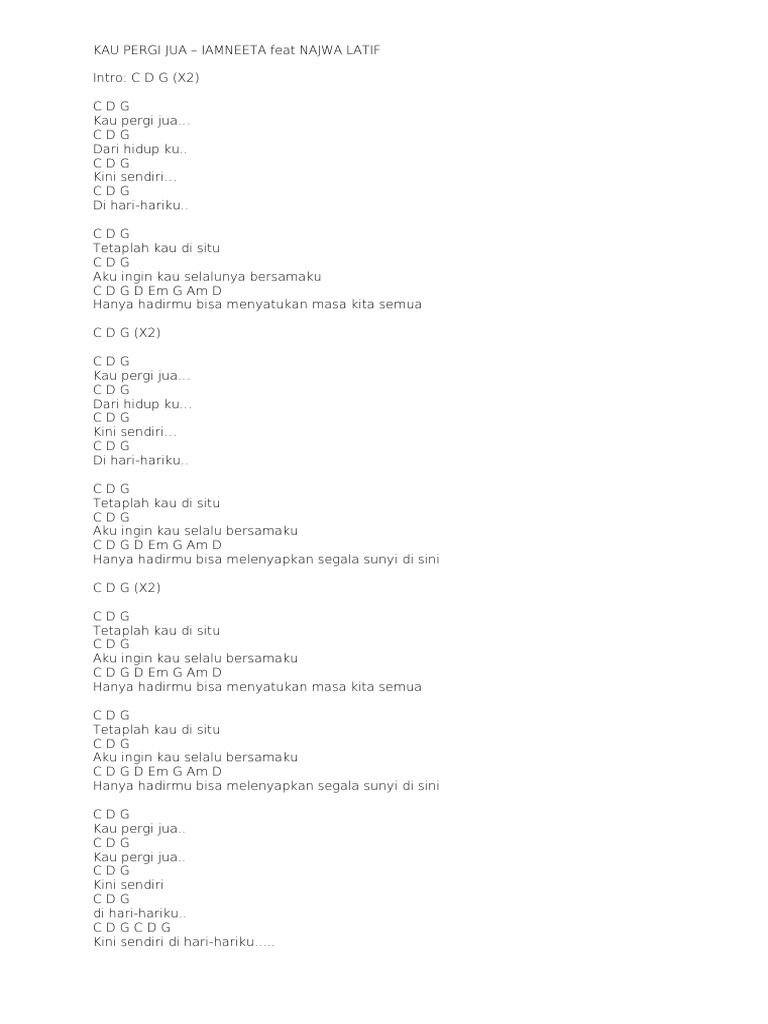 Kau Pergi Jua Chord Pdf