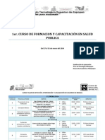 1er. CURSO DE FORMACION Y CAPACITACIÓN EN SALUD PUBLICA