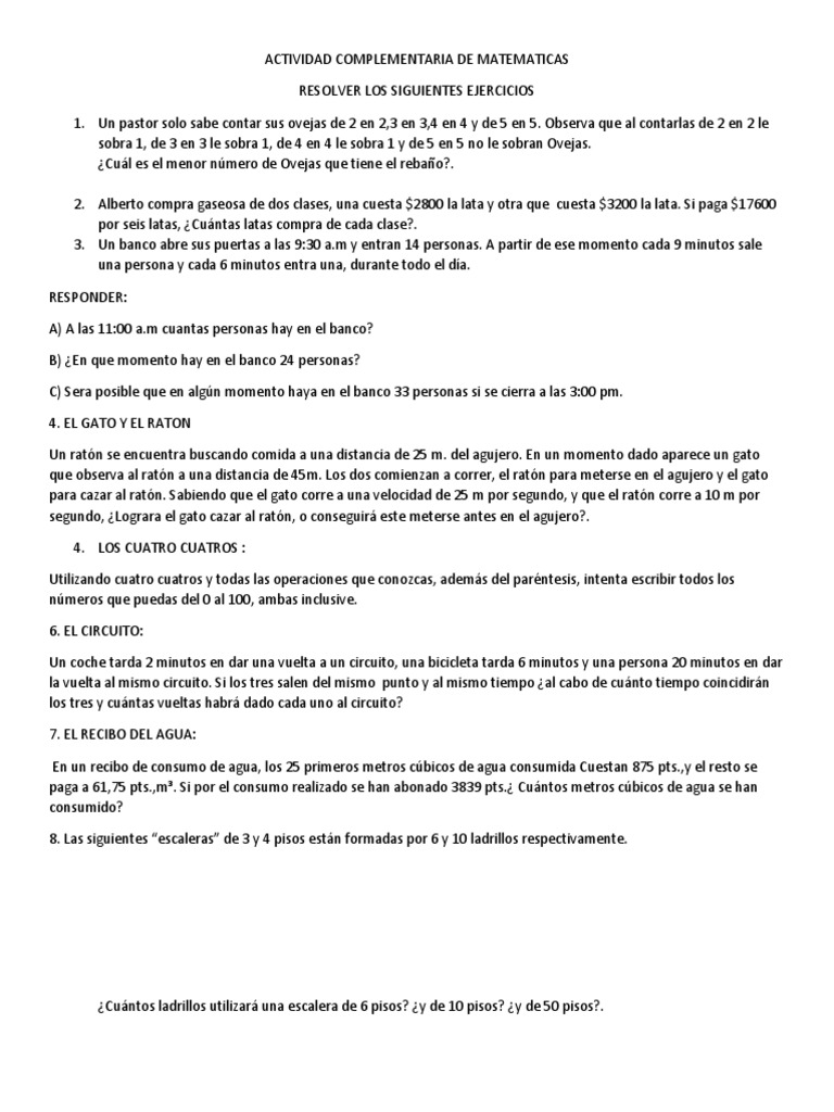 Act Compl Mate M | PDF | Agua | Ocio