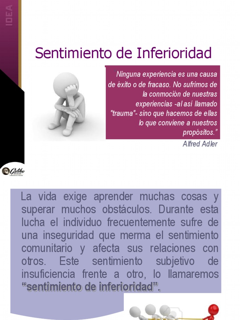 Tema 4 Sentimiento de Inferioridad | PDF | Subjetividad | Sensación
