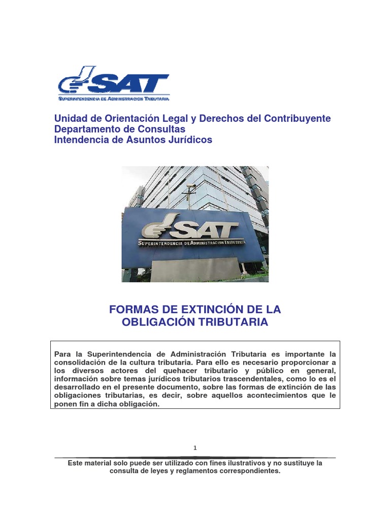 Formas de Extinción de Obligaciones Tributarias | PDF | Pagos ...