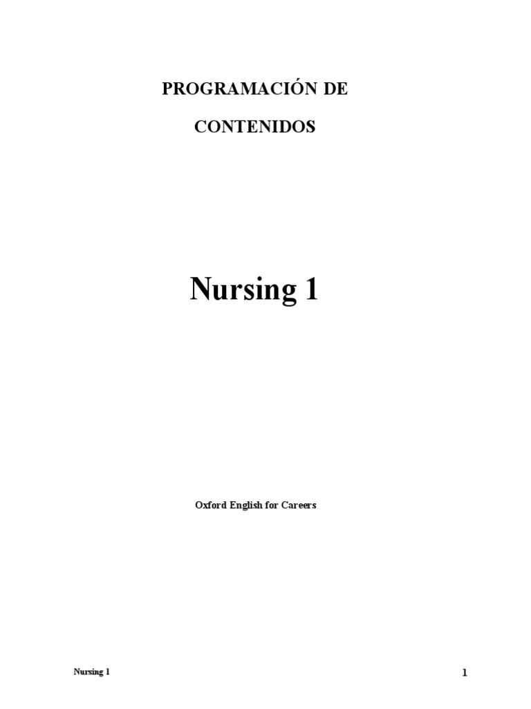 Programación CCFF 2011 Nursing 1 PDF Unión Europea Diccionario