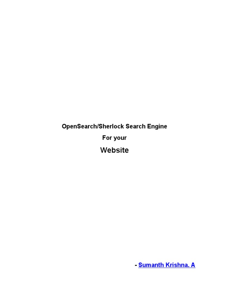 OpenSearch/Sherlock Search Engine For Your PDF