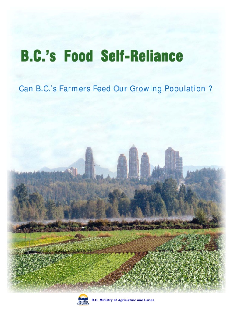 BC Food Self Reliance Healthy Diet Agriculture