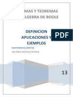 Axiomas y Teoremas Del Agebra de Boole