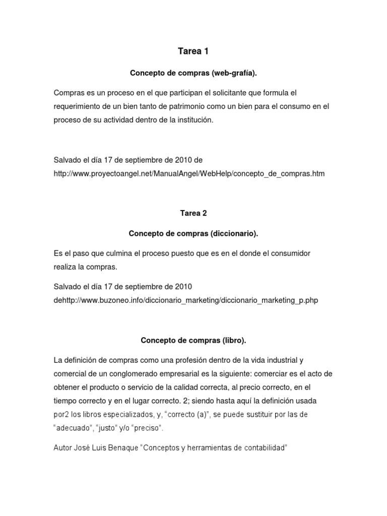 Definición y concepto de compras | PDF