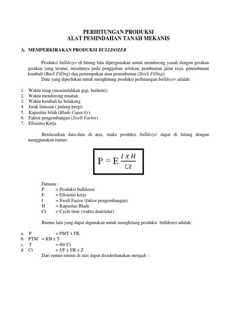 Perhitungan Produksi
