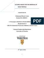 Use of Agricultural Waste For Removal of Heavy Metals