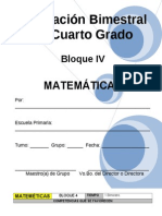 Plan - 4to Grado Bloque IV - Matem Ticas