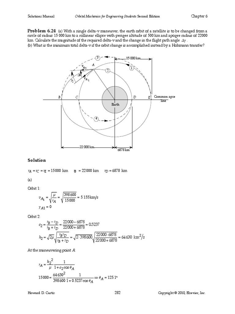 Orbital Mechanics Homework6_Solution | Orbital Maneuver | Apsis