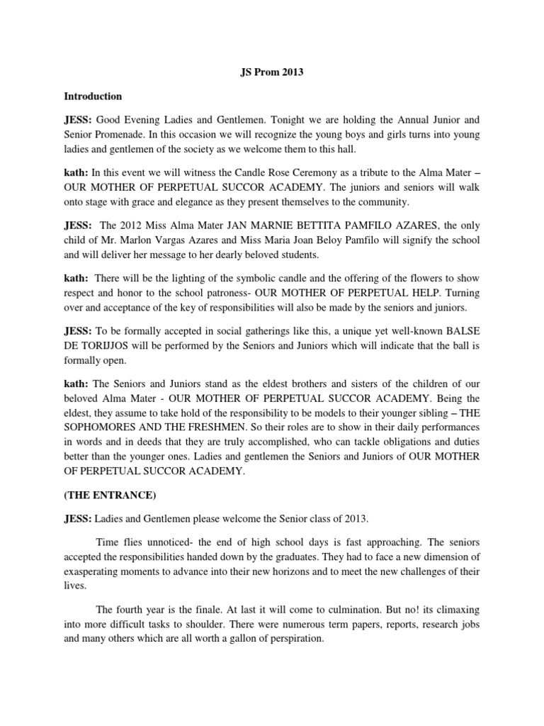 JS Prom 2013 SAMPLE | PDF | Prom