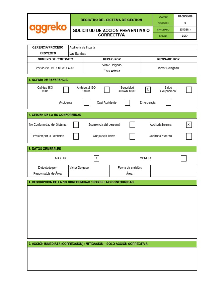 Formato Accion Correctiva PDF