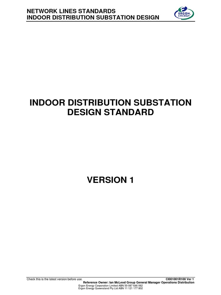 Indoor Substation Design Standards | PDF | Technology & Engineering
